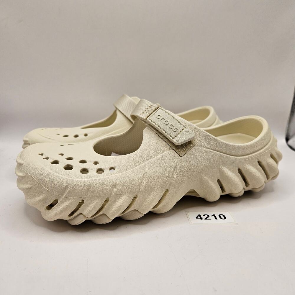 CROCS WOMEN'S 8 ECHO MARY JANE CLOG BONE WHITE 211996-2MD TERRAIN
